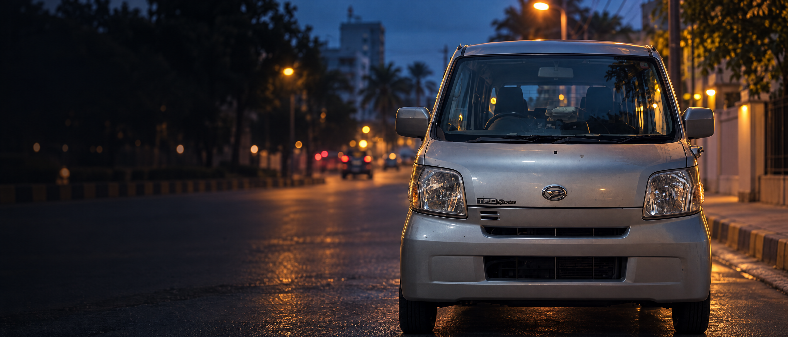Silver Daihatsu Hijet training car